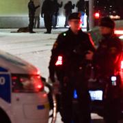 Polis efter mordet.