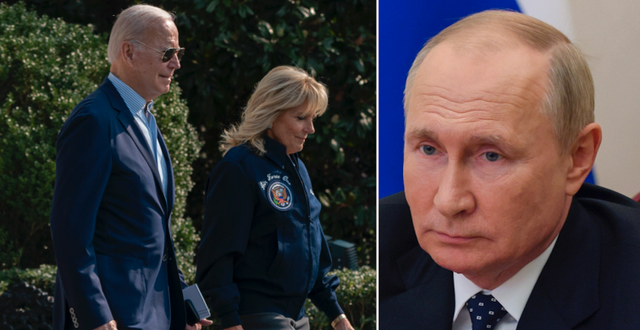 Joe och Jill Biden/Vladimir Putin.  TT.
