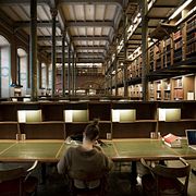 Arkivbild: Kungliga Biblioteket KB, interiör.