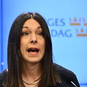 Socialdemokraternas rättspolitiska talesperson Teresa Carvalho (S) på en pressträff i Riksdagen tidigare i år. 