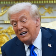 Chip och president Donald Trump. Arkivbilder.