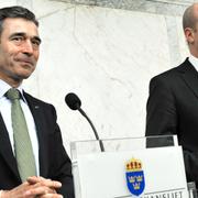 Natos avgående generalsekreterare Anders Fogh Rasmussen och Fredrik Reinfeldt.