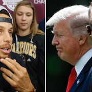 Stephen Curry, Donald Trump och Melania Trump.