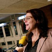 Ebba Östlin efter att hon blev bortröstad som gruppledare för S. Arkivbild från 2023.
