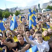 Firandet av av U21-landslaget 2015. 