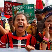 Protester mot Rodrigo Duterte i Manila i december. 