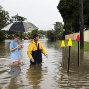 Översvämningar i staden Townsville i Queensland.