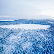 Drönarbild över Jokkmokk.