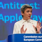 European Commissioner for Europe fit for the Digital Age Margrethe Vestager speaks during a media conference at EU headquarters in Brussels, Monday, May 2, 2022