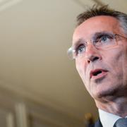Stoltenberg i Sagerska palatset på måndagskvällen.
