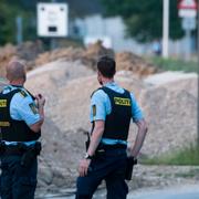 Polis vid mordplatsen. Arkiv