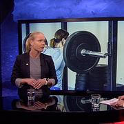 Olle Lundberg och Elin Ekblom-Bak i Aktuellt-studion.