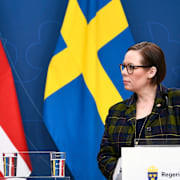 Lars Løkke Rasmussen och Maria Malmer Stenergard under pressträffen. 