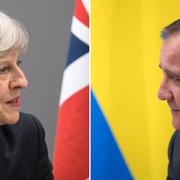 Theresa May och Stefan Löfven. 