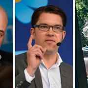 Fredrik Reinfeldt, Jimmie Åkesson och Jenny Wenhammar.