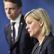 Finansminister Magdalena Andersson (S) och biträdande finansminister Per Bolund (MP)  