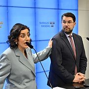 Simona Mohamsson (L) och Jimmie Åkesson (SD)
