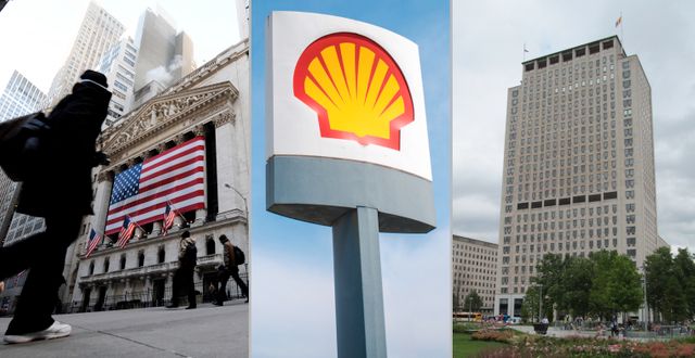 Wall Street och den berömda Shell-byggnaden i London. Arkivbilder. TT / Shutterstock 