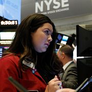 Tradern Ashley Lara på New York Stock Exchange. Arkivbild.