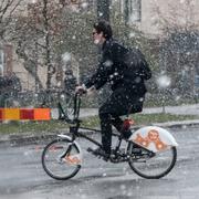 Snö i Malmö på tisdagen.