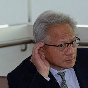 Nvidias vd Jensen Huang och SK Hynix styrelseordförande Chey Tae-won.