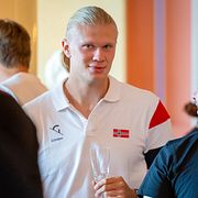 Erling Braut Haaland på sammankomsten med norska kungahuset.