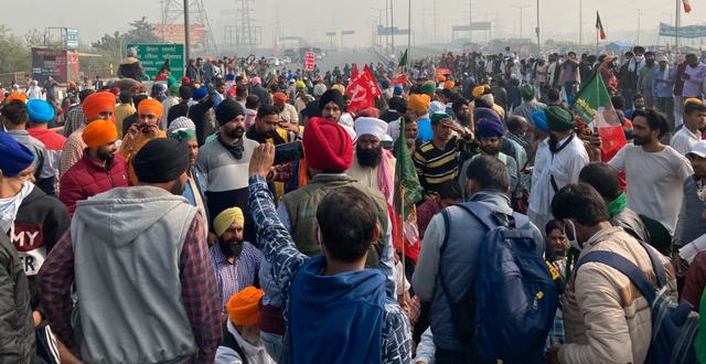 Demonstranter i New Delhi på tisdagen. Shonal Ganguly / TT NYHETSBYRÅN