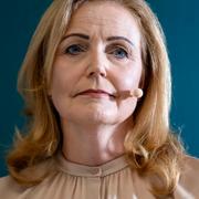 Elisabeth Thand Ringqvist under en pressträff där Centerpartiets valberedning presenterar sitt förslag på partiledare för Centerpartiet.