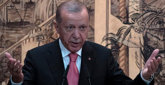 Turkiets president Recep Tayyip Erdogan den 22 juli 2022.  Khalil Hamra / AP