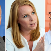 Morgan Johansson (S), Annie Lööf (C) och Ulf Kristersson (M). 