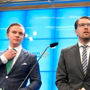 Tobias Andersson och Jimmie Åkesson/Arkivbild