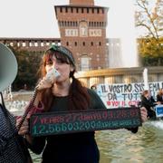 Klimatdemonstration i Milano, Italien.