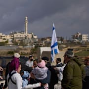 Invigning av en nylegalierad bosättning, Yatziv, intill den palestinska staden Beit Sahour på den ockuperade Västbanken, den 19 januari 2026. 