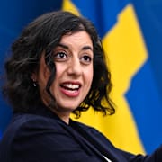 Utbildnings- och integrationsminister Simona Mohamsson (L) under en pressträff på onsdagen. 
