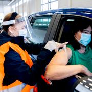 Vaccinering i Saabs gamla bilfabrik i Trollhättan.  Bilden är från 28 april. 