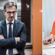 Finansinspektionens generaldirektör Erik Thedéen och Swedbanks vd Birgitte Bonnesen. 