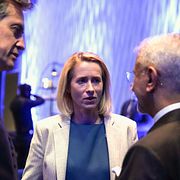EU:s utrikeschef Kaja Kallas på G20-mötet i Atlanta, där även Ryssland deltog.