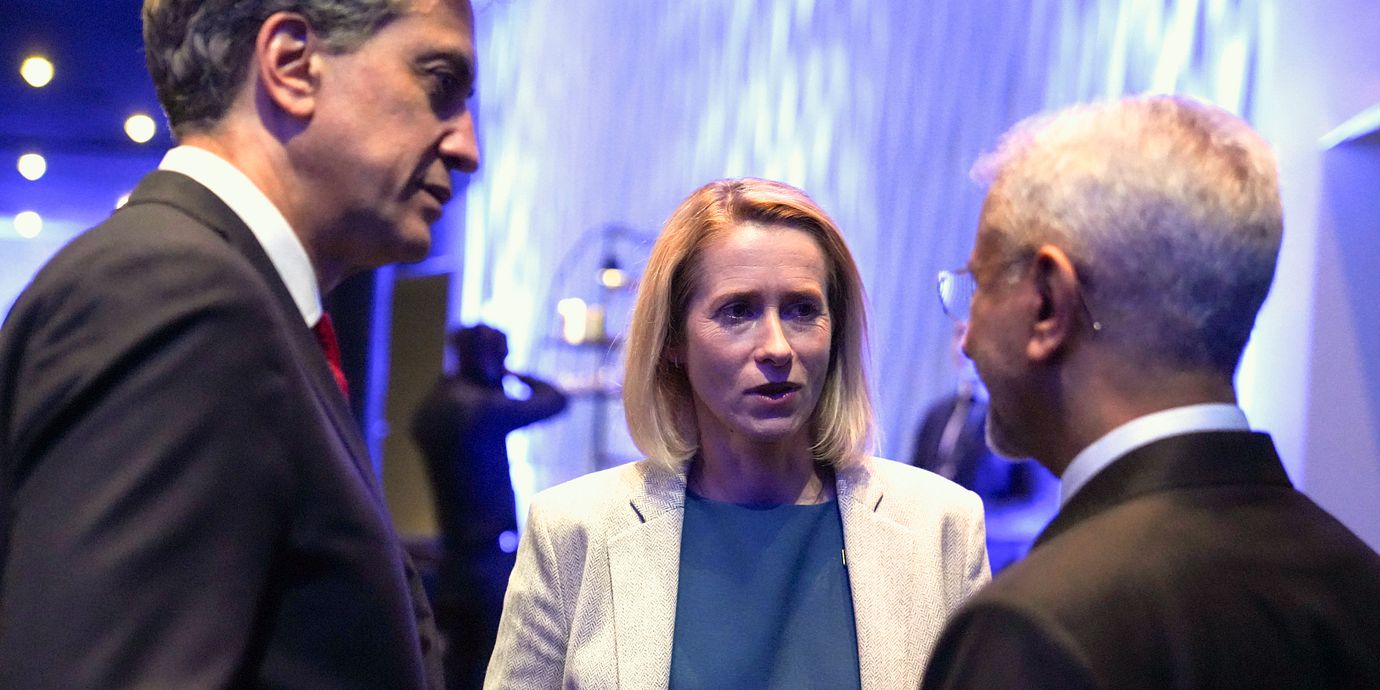 EU:s utrikeschef Kaja Kallas på G20-mötet i Atlanta, där även Ryssland deltog.