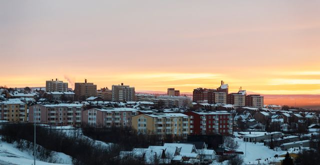 Kiruna i december 2019, innan stadsomvandlingen var färdig. Karin Wesslén / TT