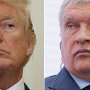 Donald Trump och Rosnefts vd Igor Sechin.