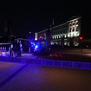 Polisavspärrning utanför Buckingham Palace i London.