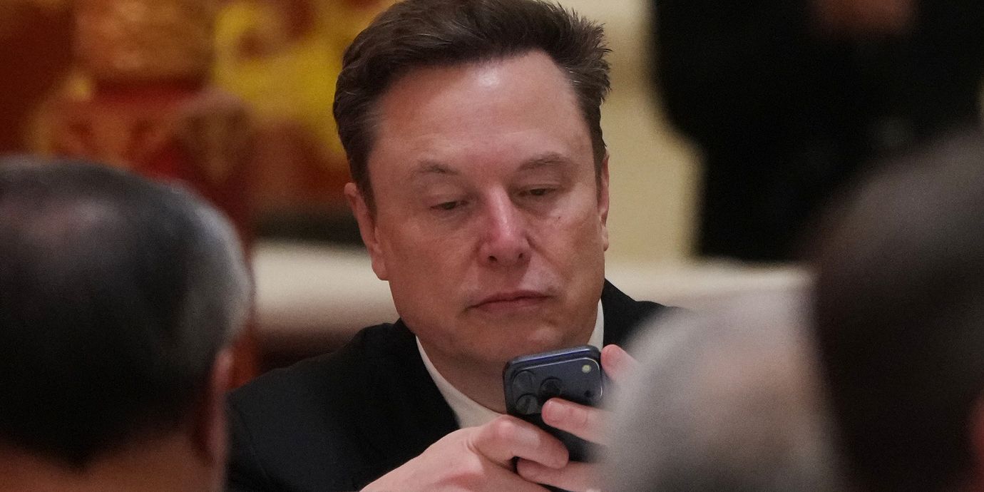 Elon Musk under en statsmiddag i Kina med Xi Jinping 14 maj.