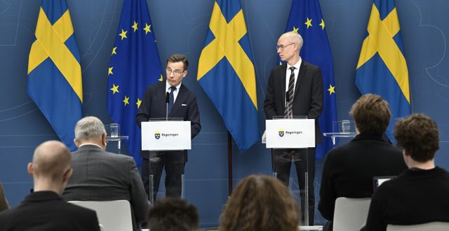 Statsminister Ulf Kristersson (M) och Oscar Stenström Fredrik Sandberg / TT