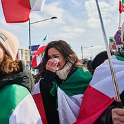 Demonstranter i Iran som visar sitt stöd för regimskifte i Iran.