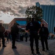 Poliser i Chemnitz i går.