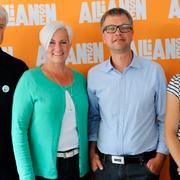 Partisekreterarna Michael Arthursson (C), Acko Ankarberg Johansson (KD), Kent Persson (M) och Nina Larsson (FP).