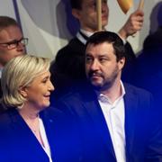 Högerpopulister i Europa. Tyska AFD:s Frauke Petry, Marine Le Pen från Nationell samling,  Lega-ledaren Matteo Salvini och nederländska högerpopulisten Geert Wilders, 2017. 