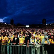 Fans på stadion under nattens match.