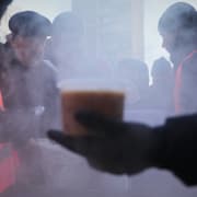 Ett soppkök i Kyiv på måndagen.