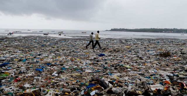 Plastavfall i Mumbai, Indien. Rajanish Kakade / TT NYHETSBYRÅN